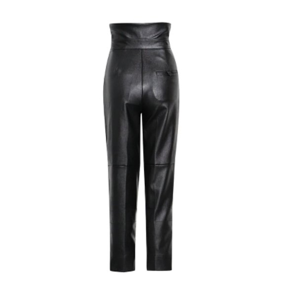 Black Faux Leather Harem Trousers - Picture 5 of 10
